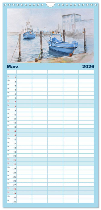 Rügen Impressionen in Aquarell (CALVENDO Familienplaner 2026)