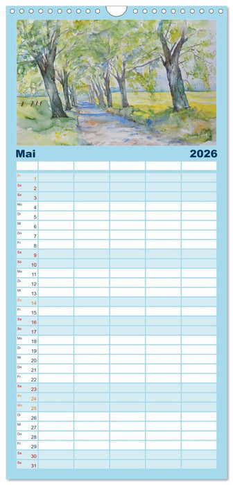 Rügen Impressionen in Aquarell (CALVENDO Familienplaner 2026)