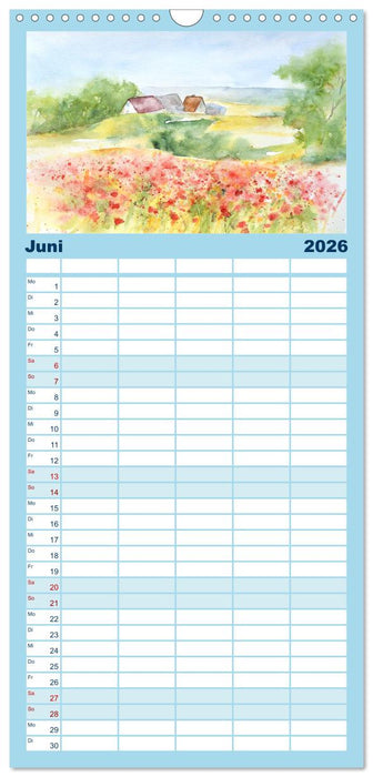 Rügen Impressionen in Aquarell (CALVENDO Familienplaner 2026)