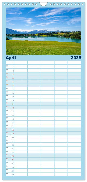 Forggensee und Alpsee - Urlaubsparadies Bayerisches Allgäu (CALVENDO Familienplaner 2026)