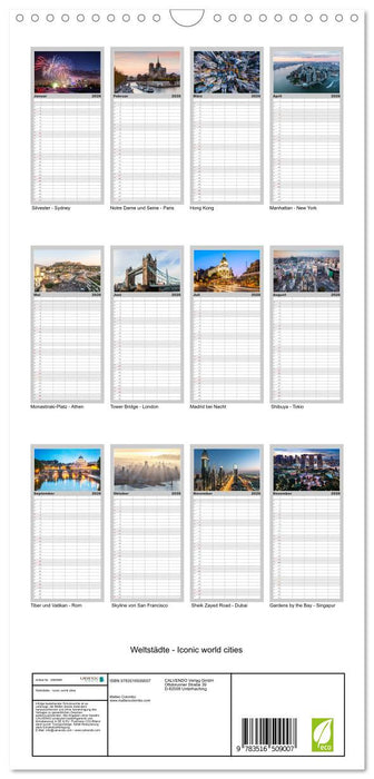 Weltstädte - Iconic world cities (CALVENDO Familienplaner 2026)