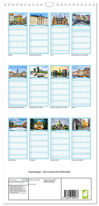Kopenhagen - Die wundervolle Hafenstadt (CALVENDO Familienplaner 2026)
