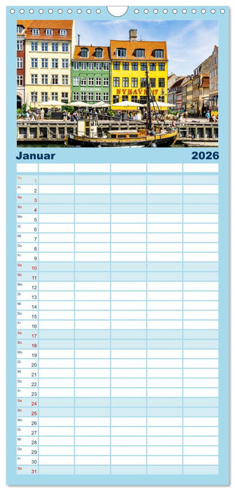 Kopenhagen - Die wundervolle Hafenstadt (CALVENDO Familienplaner 2026)