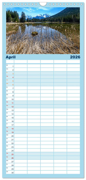 Unterwegs im Bergsteigerdorf Ramsau (CALVENDO Familienplaner 2026)