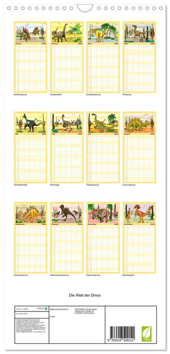 Die Welt der Dinos (CALVENDO Familienplaner 2026)