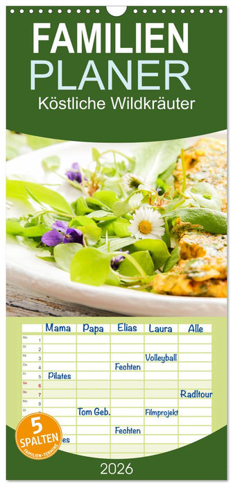 Köstliche Wildkräuter (CALVENDO Familienplaner 2026)