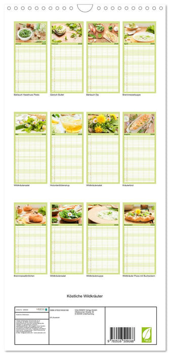 Köstliche Wildkräuter (CALVENDO Familienplaner 2026)