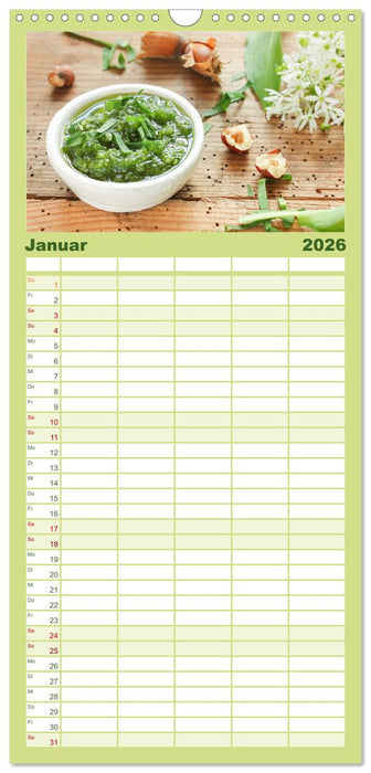 Köstliche Wildkräuter (CALVENDO Familienplaner 2026)