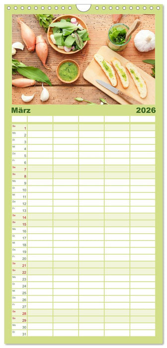 Köstliche Wildkräuter (CALVENDO Familienplaner 2026)