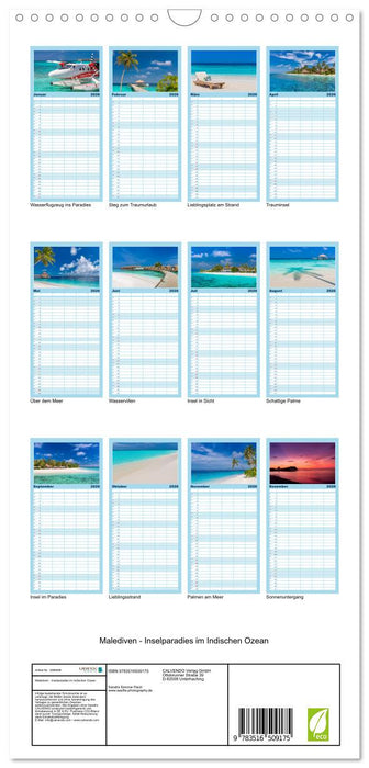 Malediven - Inselparadies im Indischen Ozean (CALVENDO Familienplaner 2026)