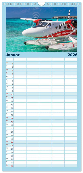 Malediven - Inselparadies im Indischen Ozean (CALVENDO Familienplaner 2026)