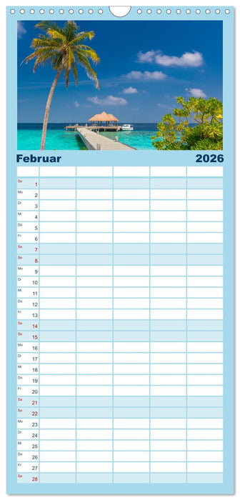 Malediven - Inselparadies im Indischen Ozean (CALVENDO Familienplaner 2026)