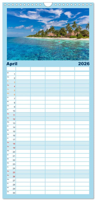 Malediven - Inselparadies im Indischen Ozean (CALVENDO Familienplaner 2026)