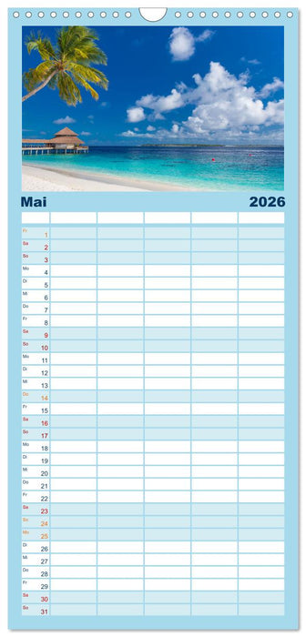 Malediven - Inselparadies im Indischen Ozean (CALVENDO Familienplaner 2026)