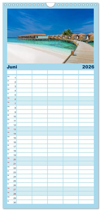 Malediven - Inselparadies im Indischen Ozean (CALVENDO Familienplaner 2026)