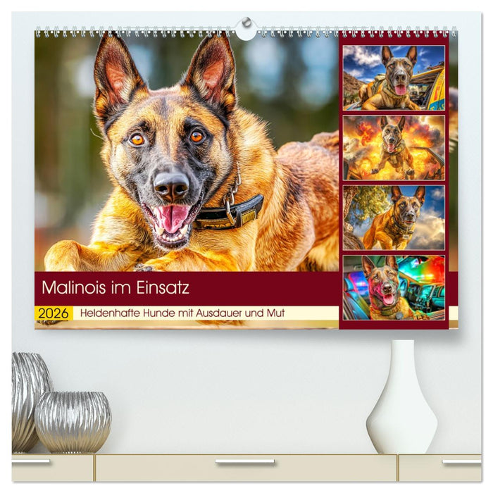 Malinois im Einsatz. Heldenhafte Hunde mit Ausdauer und Mut (CALVENDO Premium Wandkalender 2026)