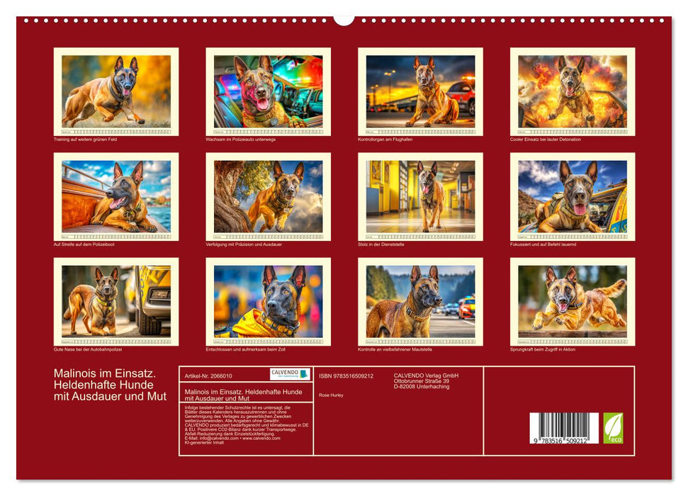 Malinois im Einsatz. Heldenhafte Hunde mit Ausdauer und Mut (CALVENDO Premium Wandkalender 2026)