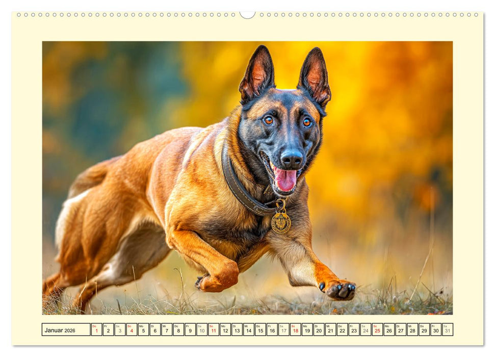 Malinois im Einsatz. Heldenhafte Hunde mit Ausdauer und Mut (CALVENDO Premium Wandkalender 2026)