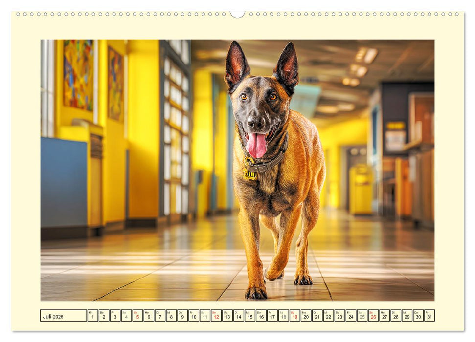 Malinois im Einsatz. Heldenhafte Hunde mit Ausdauer und Mut (CALVENDO Premium Wandkalender 2026)