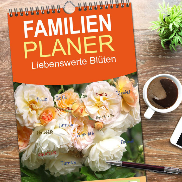 Liebenswerte Blüten (CALVENDO Familienplaner 2026)