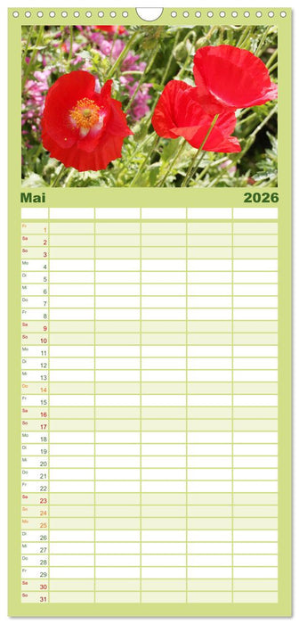 Liebenswerte Blüten (CALVENDO Familienplaner 2026)