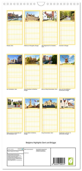 Belgiens Highlights Gent und Brügge (CALVENDO Familienplaner 2026)