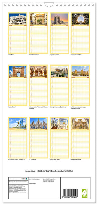 Barcelona - Stadt der Kunstwerke und Architektur (CALVENDO Familienplaner 2026)