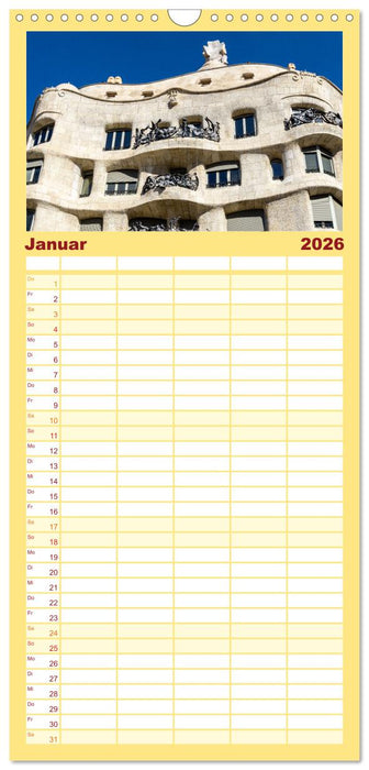 Barcelona - Stadt der Kunstwerke und Architektur (CALVENDO Familienplaner 2026)