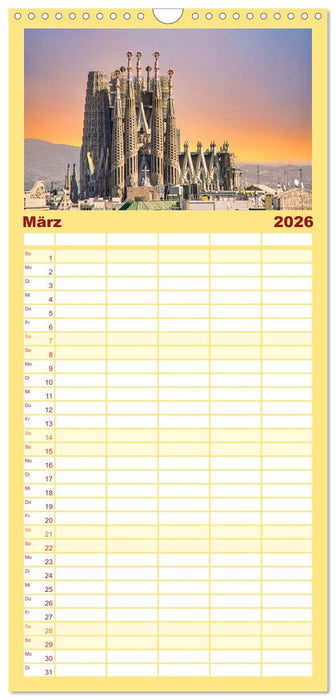 Barcelona - Stadt der Kunstwerke und Architektur (CALVENDO Familienplaner 2026)