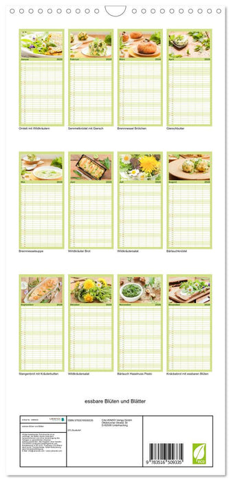 essbare Blüten und Blätter (CALVENDO Familienplaner 2026)