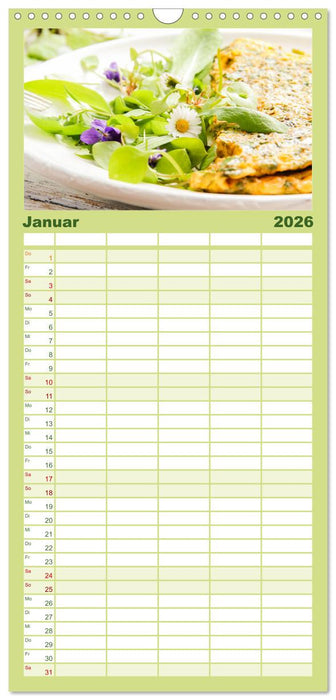 essbare Blüten und Blätter (CALVENDO Familienplaner 2026)