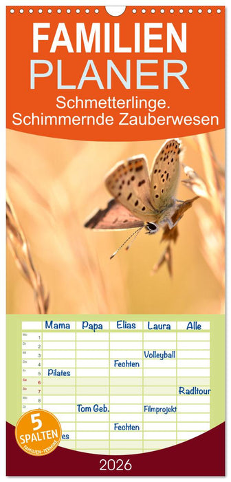 Schmetterlinge. Schimmernde Zauberwesen (CALVENDO Familienplaner 2026)