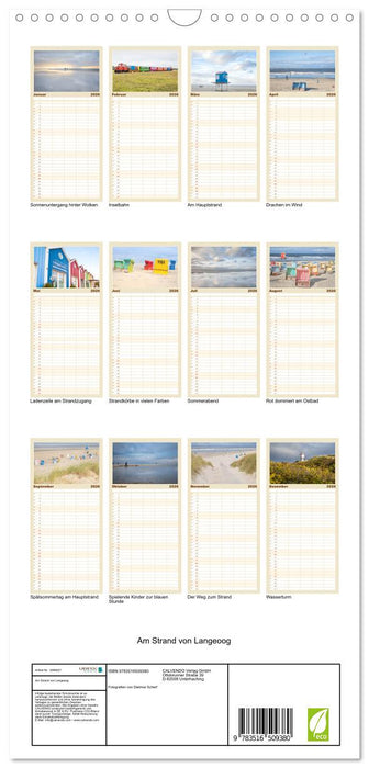 Am Strand von Langeoog (CALVENDO Familienplaner 2026)