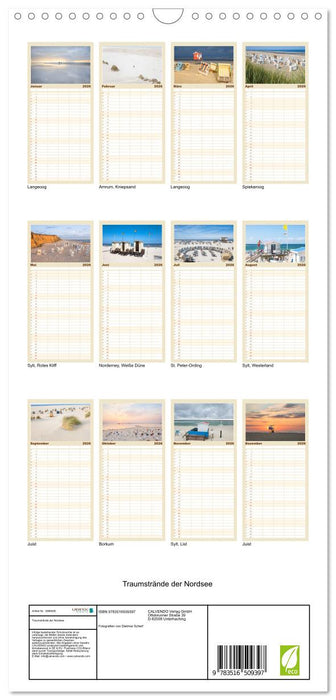 Traumstrände der Nordsee (CALVENDO Familienplaner 2026)