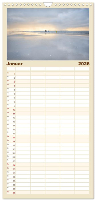 Traumstrände der Nordsee (CALVENDO Familienplaner 2026)