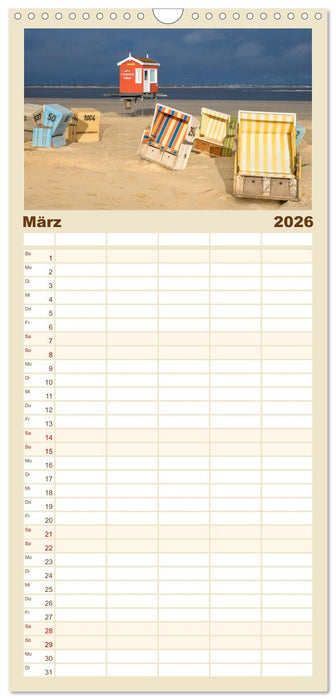 Traumstrände der Nordsee (CALVENDO Familienplaner 2026)