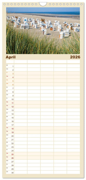 Traumstrände der Nordsee (CALVENDO Familienplaner 2026)