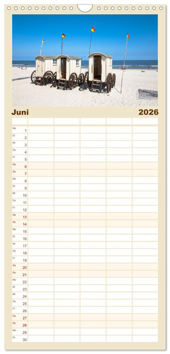 Traumstrände der Nordsee (CALVENDO Familienplaner 2026)