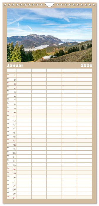 Wanderparadies Bayerische Alpen (CALVENDO Familienplaner 2026)