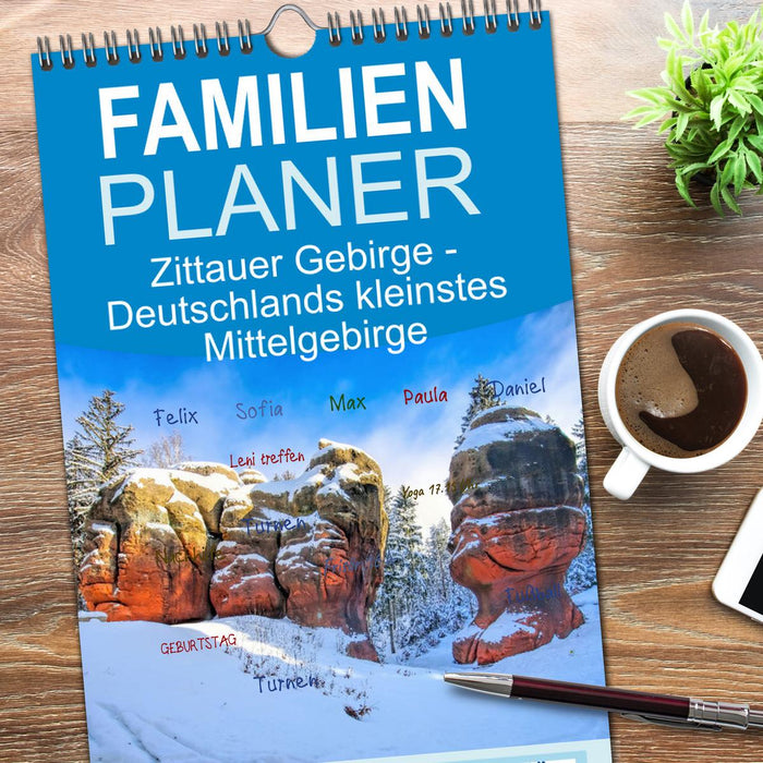 Zittauer Gebirge - Deutschlands kleinstes Mittelgebirge (CALVENDO Familienplaner 2026)