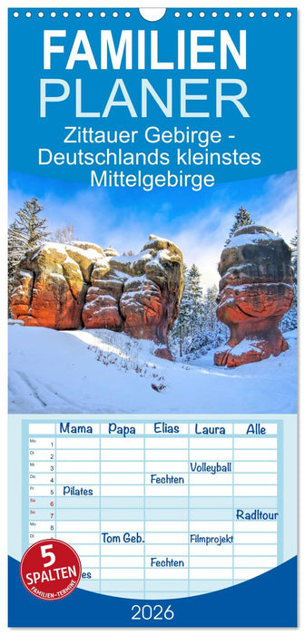 Zittauer Gebirge - Deutschlands kleinstes Mittelgebirge (CALVENDO Familienplaner 2026)