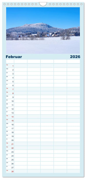 Zittauer Gebirge - Deutschlands kleinstes Mittelgebirge (CALVENDO Familienplaner 2026)