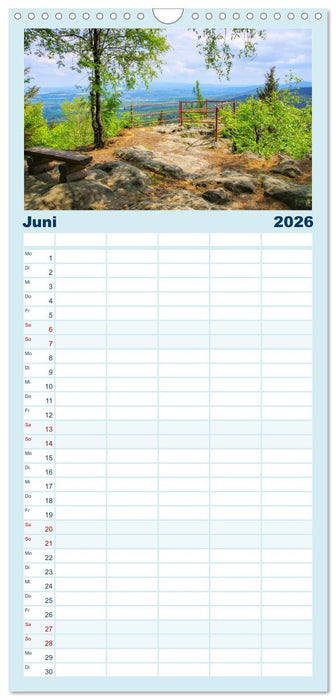 Zittauer Gebirge - Deutschlands kleinstes Mittelgebirge (CALVENDO Familienplaner 2026)