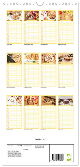 Blechkuchen (CALVENDO Familienplaner 2026)