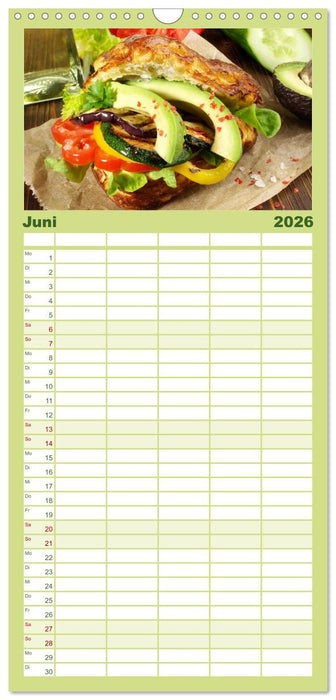 Vegan Food Kalender – Gerichte und Snacks (CALVENDO Familienplaner 2026)