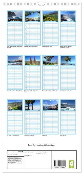 Teneriffa - Insel der Glückseligen (CALVENDO Familienplaner 2026)