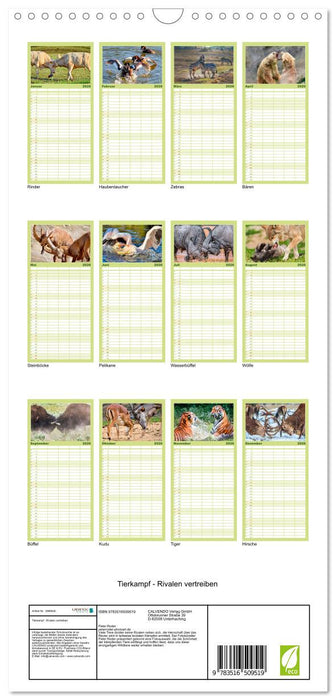 Tierkampf - Rivalen vertreiben (CALVENDO Familienplaner 2026)