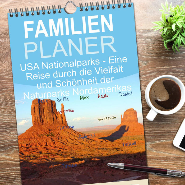 USA Nationalparks - Eine Reise durch die Vielfalt und Schönheit der Naturparks Nordamerikas (CALVENDO Familienplaner 2026)