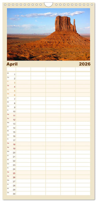 USA Nationalparks - Eine Reise durch die Vielfalt und Schönheit der Naturparks Nordamerikas (CALVENDO Familienplaner 2026)