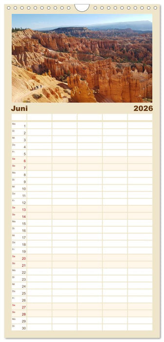 USA Nationalparks - Eine Reise durch die Vielfalt und Schönheit der Naturparks Nordamerikas (CALVENDO Familienplaner 2026)